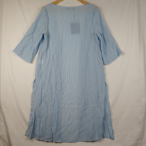 NWT Just Fashion Now Duster Women S Blue Sheer Crinkle Fabric Open Cardigan Boho - Picture 3 of 10